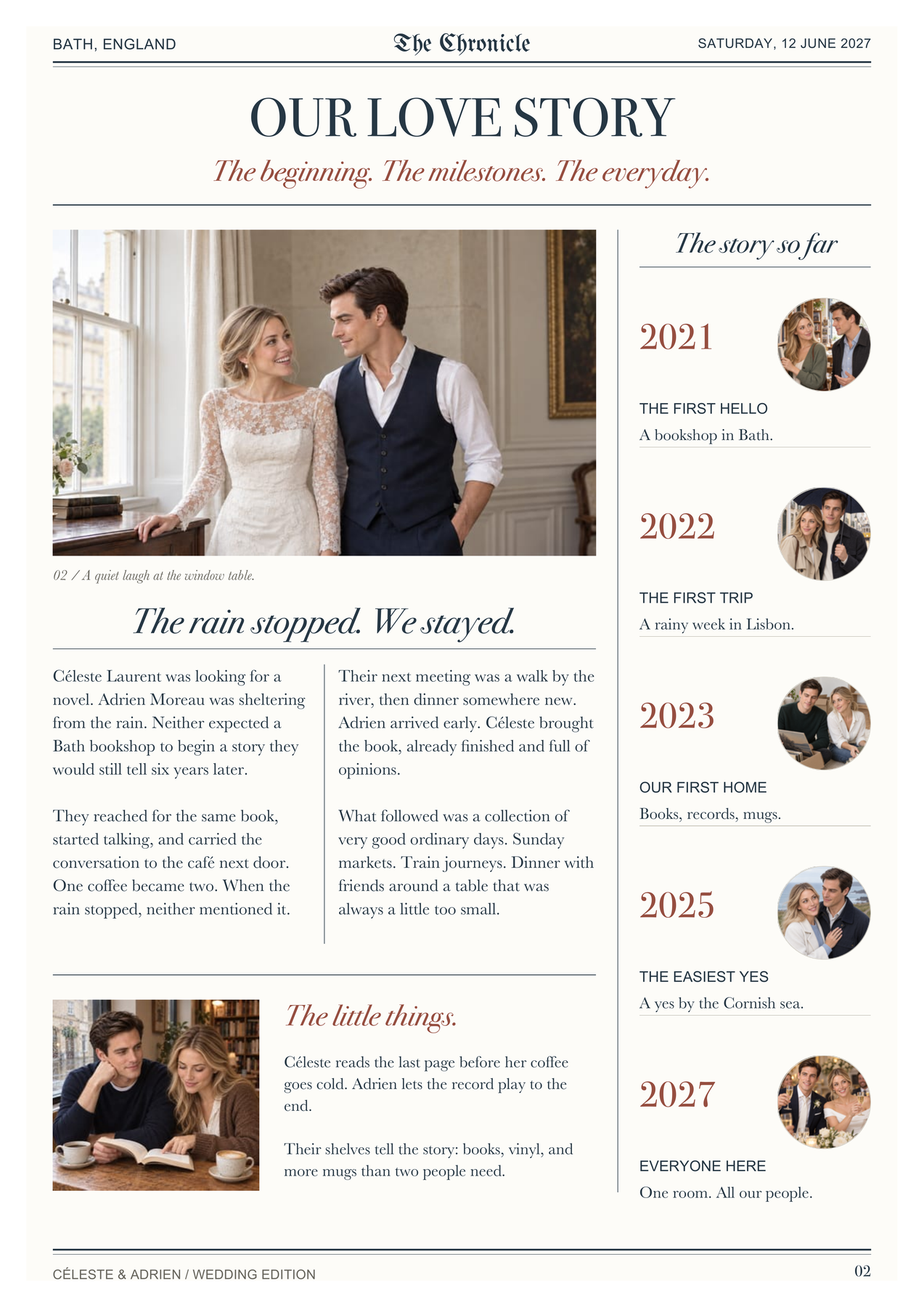 The Chronicle wedding newspaper: How we got here, page 2 of four